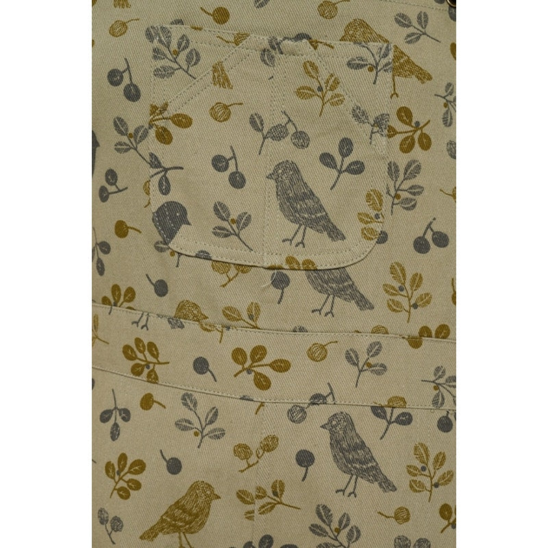 Mono con estampado floral y de pájaros verdes