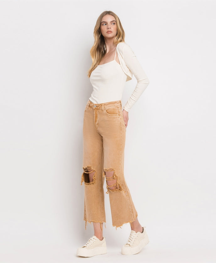 Kiss of California 90's Vintage Super High Rise Crop Flare Jeans