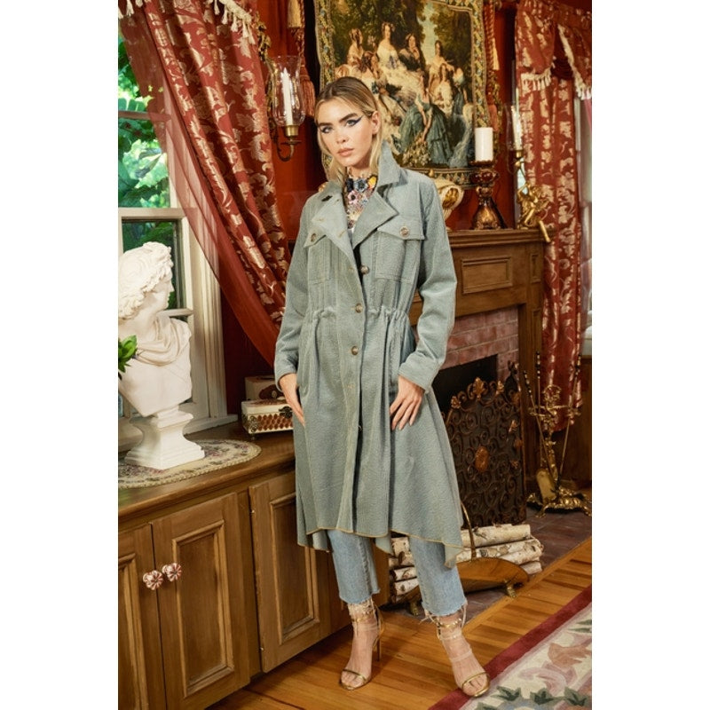 Aratta Slate Sweet November Corduroy Trench Coat