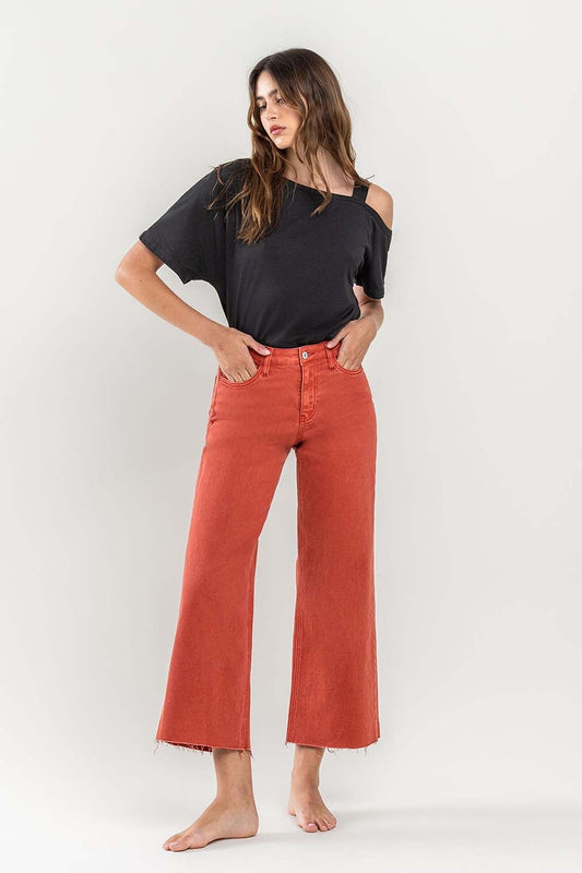 BOSSA NOVA High Rise Crop Wide Leg Jeans