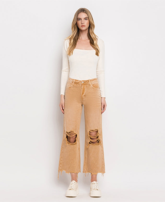 Kiss of California 90's Vintage Super High Rise Crop Flare Jeans