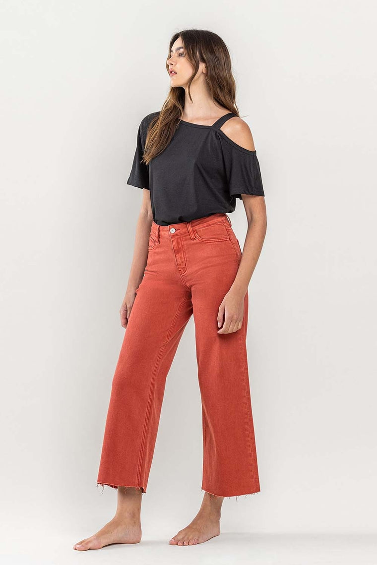 BOSSA NOVA High Rise Crop Wide Leg Jeans