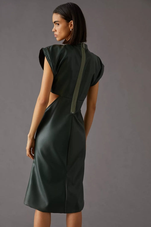 Eva Franco - Forestina Vegan Leather Midi Dress