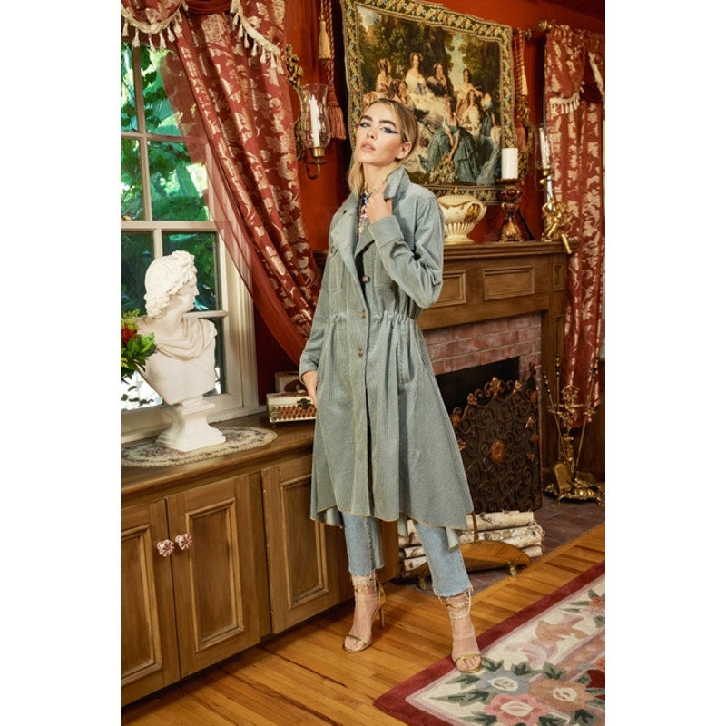 Aratta Slate Sweet November Corduroy Trench Coat