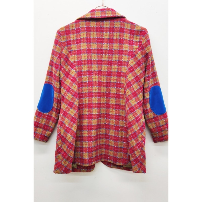 Chaqueta blazer Aratta con forro de bouclé de coco y camello fucsia