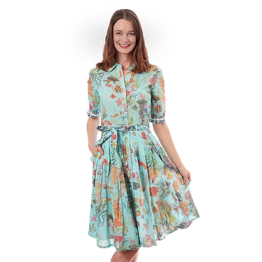 Dizzy-Lizzie Mrs. Maisel Turquoise Sealife Dress