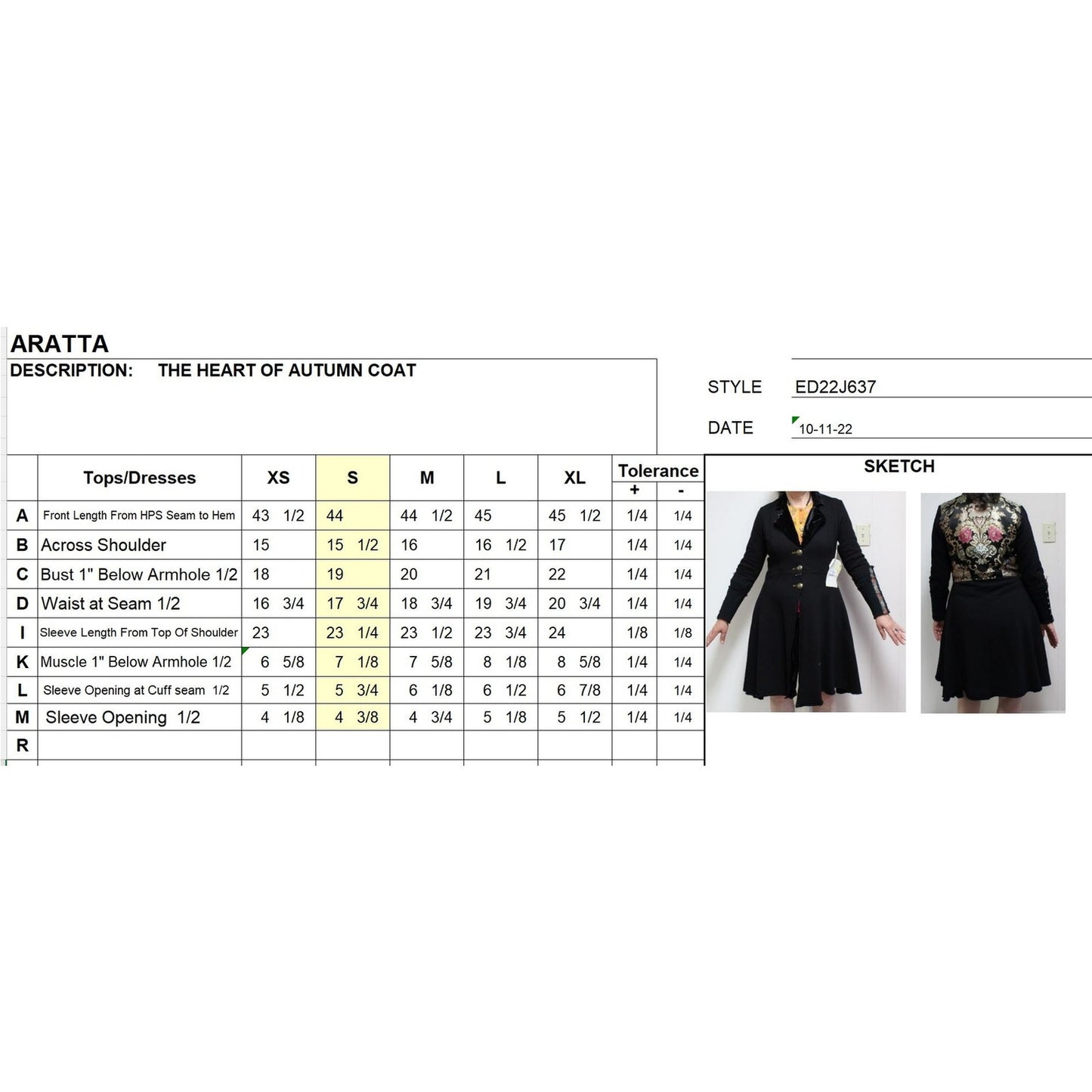 Aratta The Heart of Autumn Coat in Vintage Ash