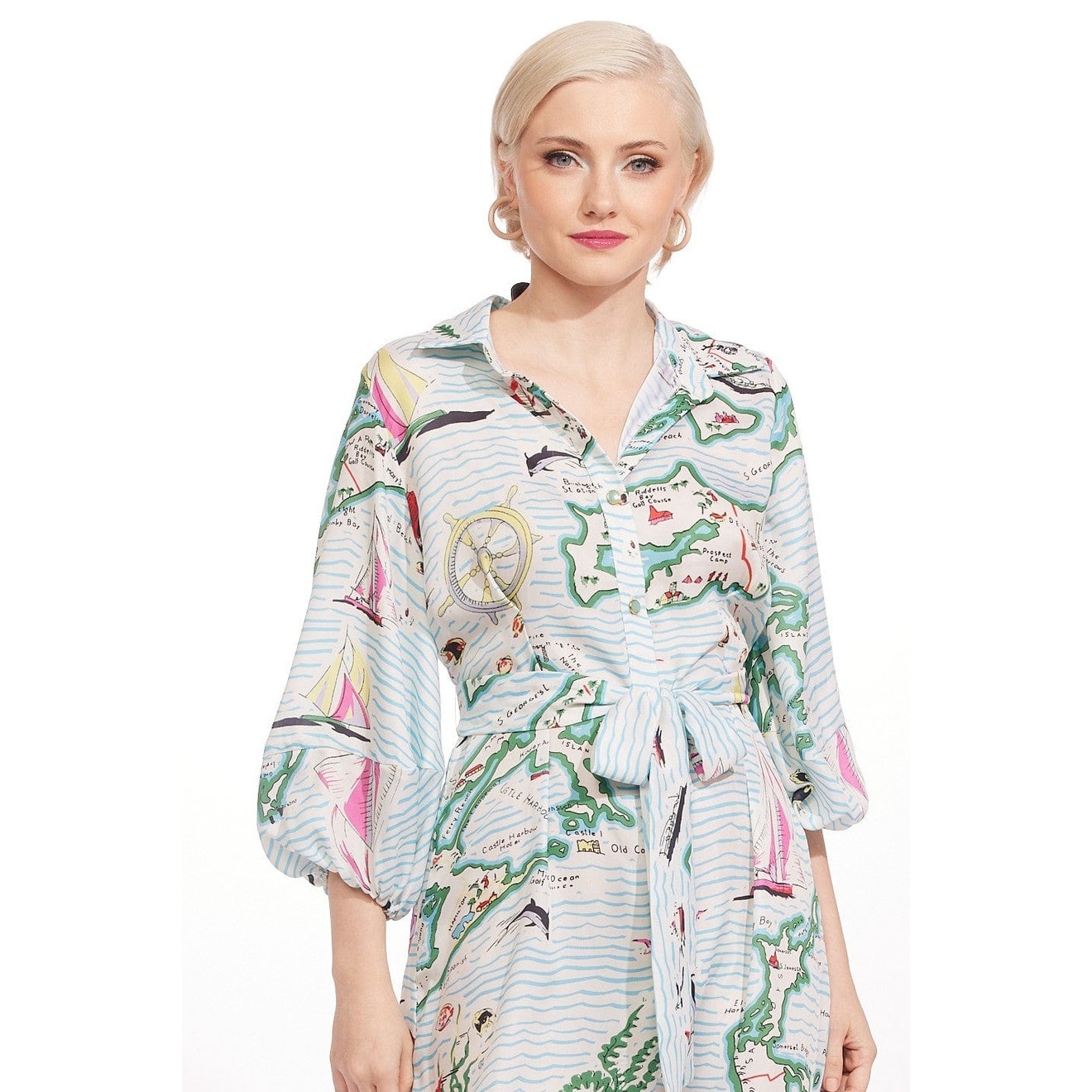 Eva Franco Harper Dress Sailboats