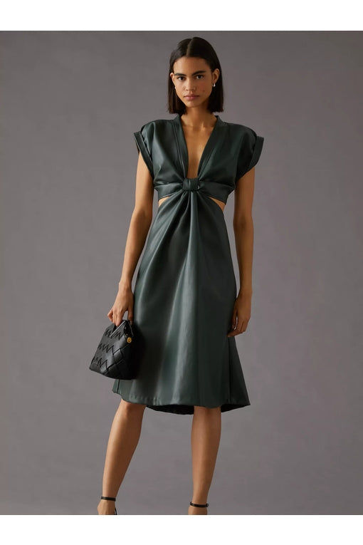 Eva Franco - Forestina Vegan Leather Midi Dress