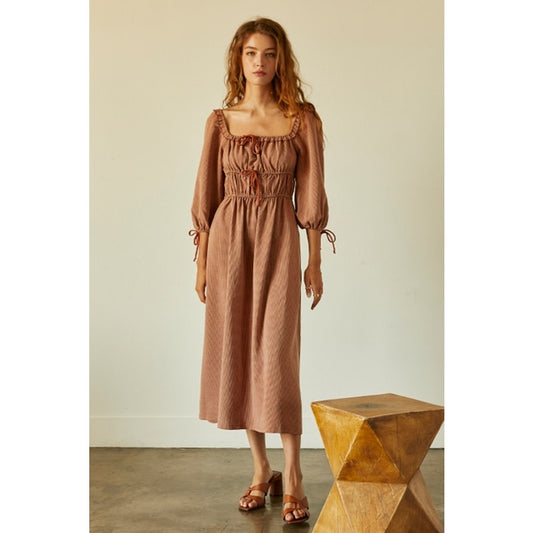 Jaylene Check Jacquard Midi Dress