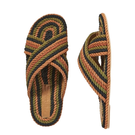 Salt + Umber Saraya Earth Tone Fabric Rope Sandal