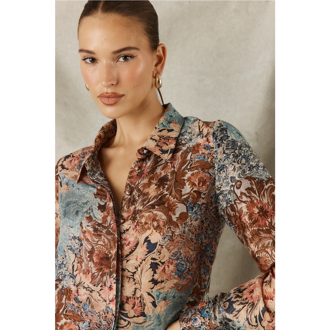 Sofia Irina Autumn Botanica Printed Blouse