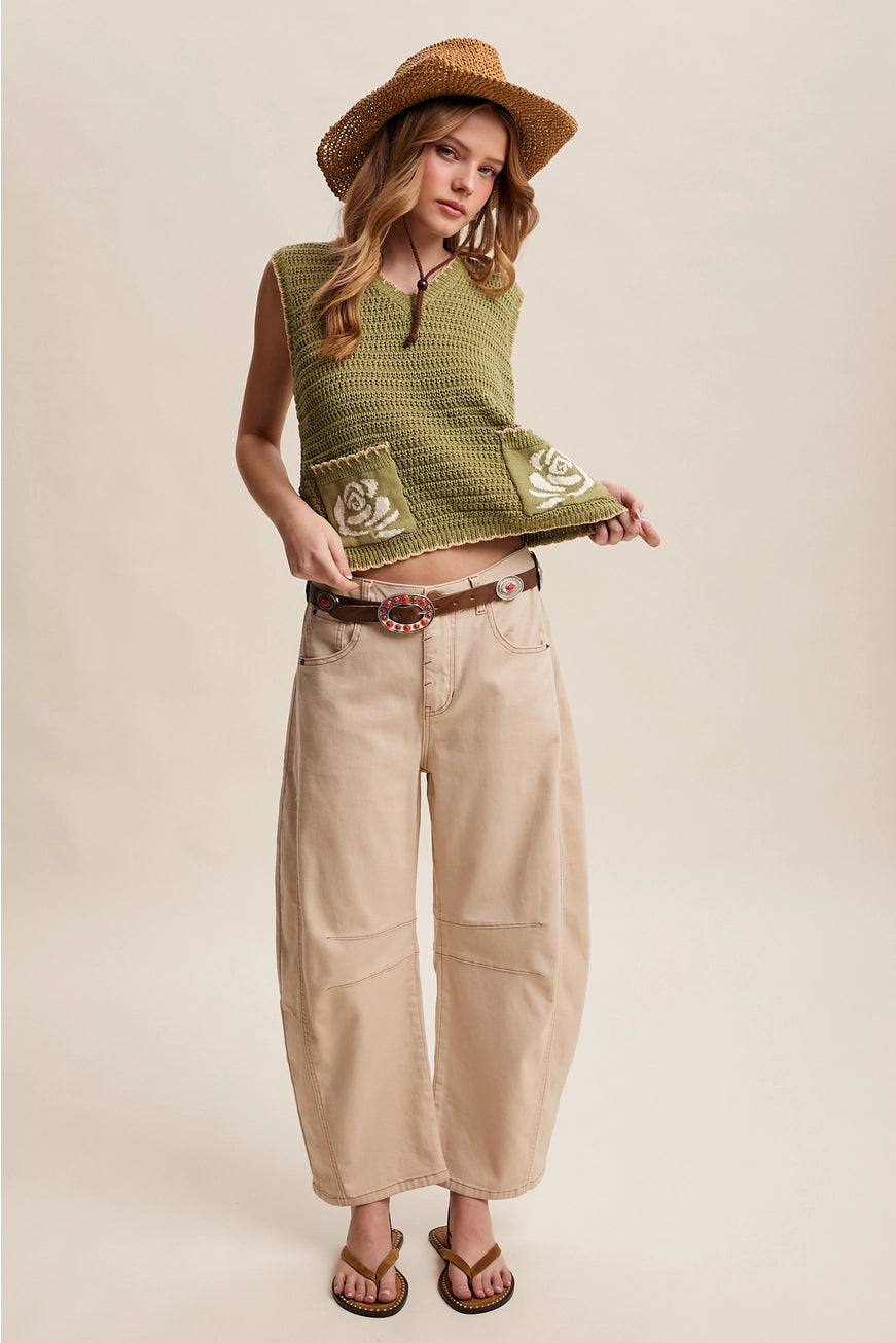 Oatmilk Utility Barrel Pants