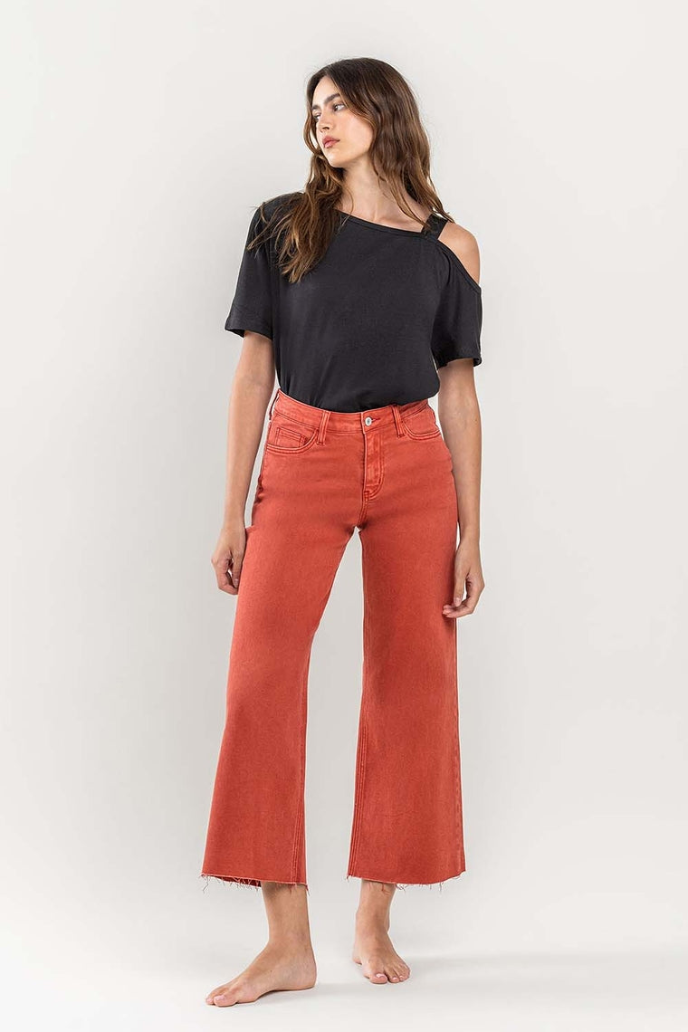 BOSSA NOVA High Rise Crop Wide Leg Jeans