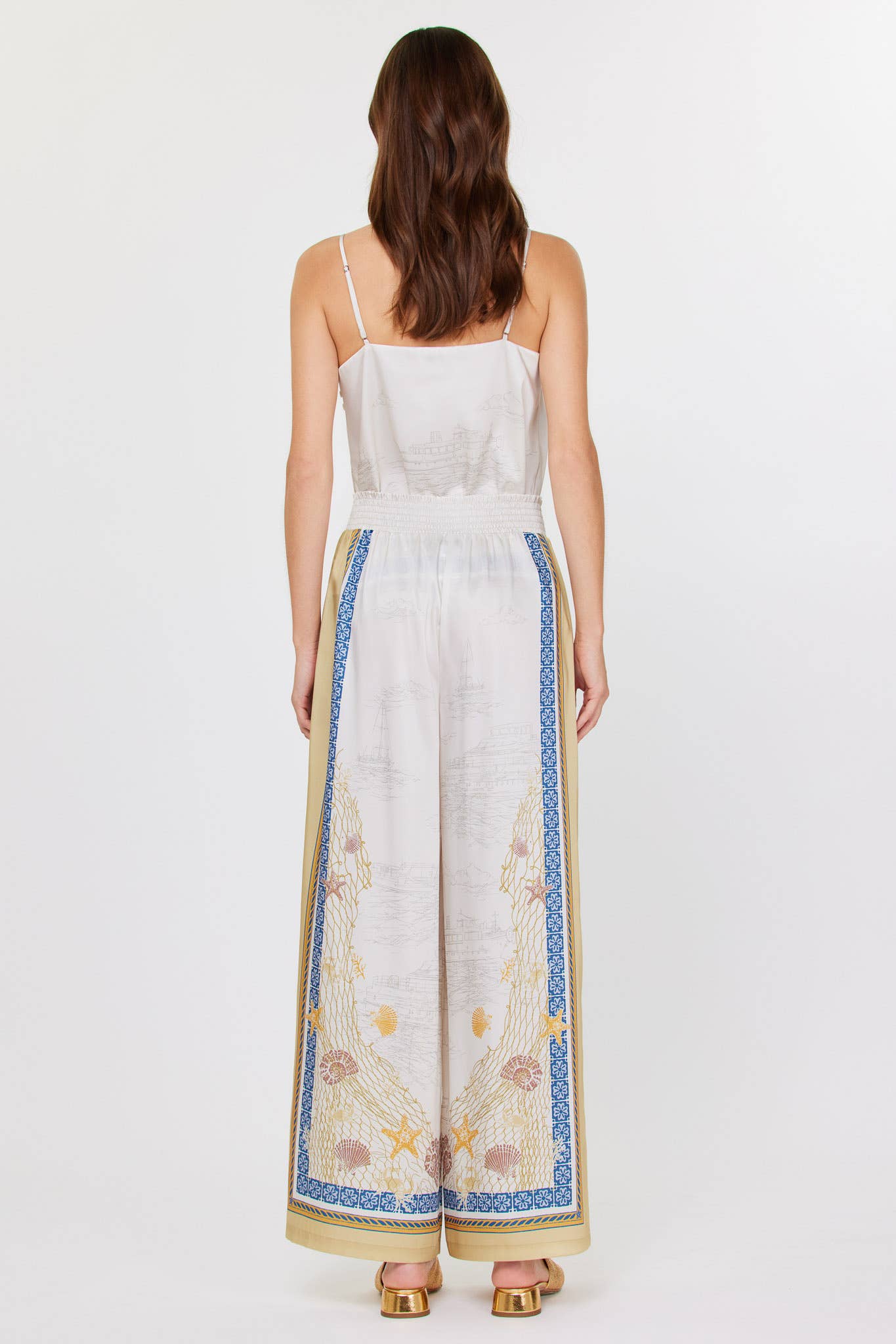 Coastal Scarf Printed Wide Pants