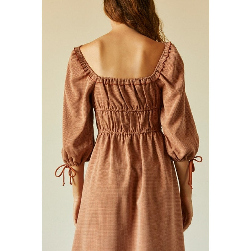 Jaylene Check Jacquard Midi Dress