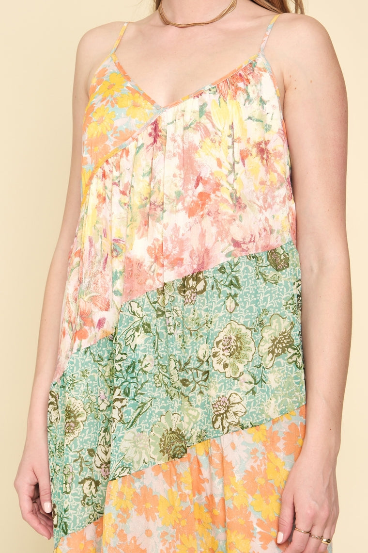 Mixed Print Maxi Dress in Floral Mix