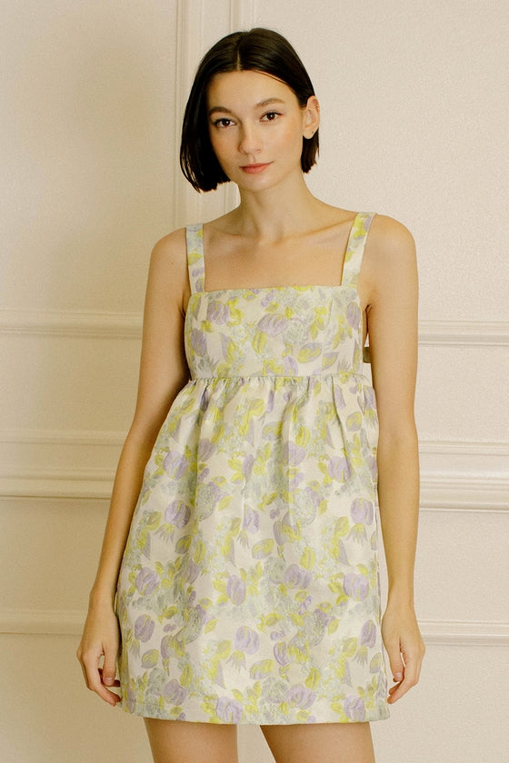 Storia Embroidered Print Baby Doll Mini Dress