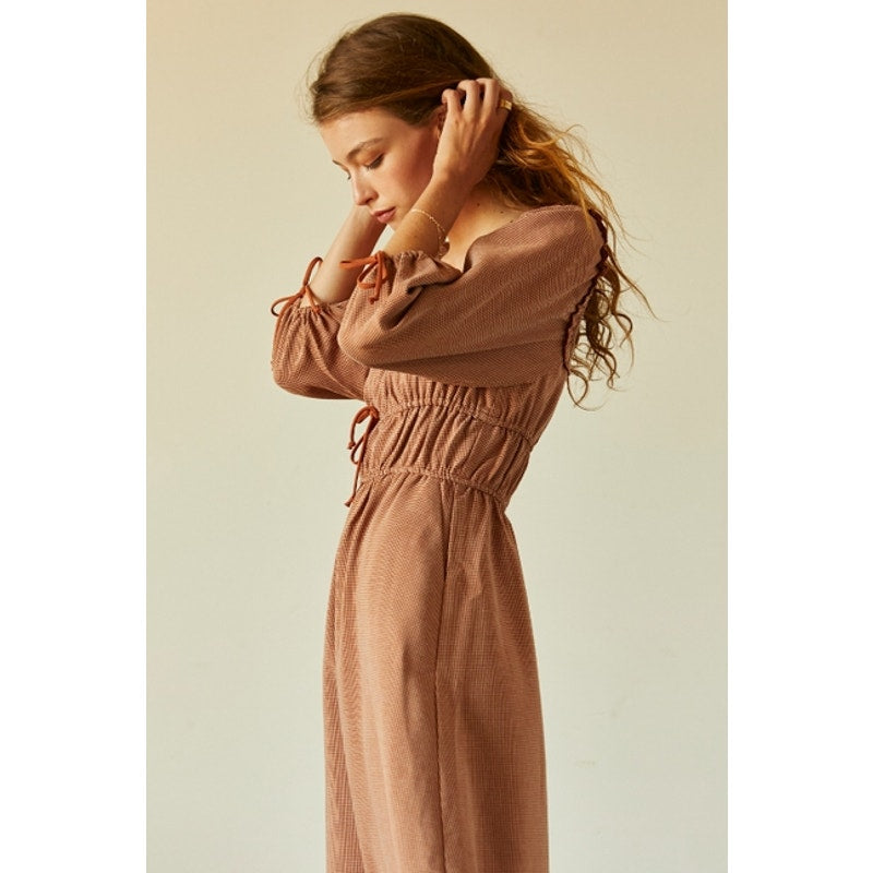 Jaylene Check Jacquard Midi Dress