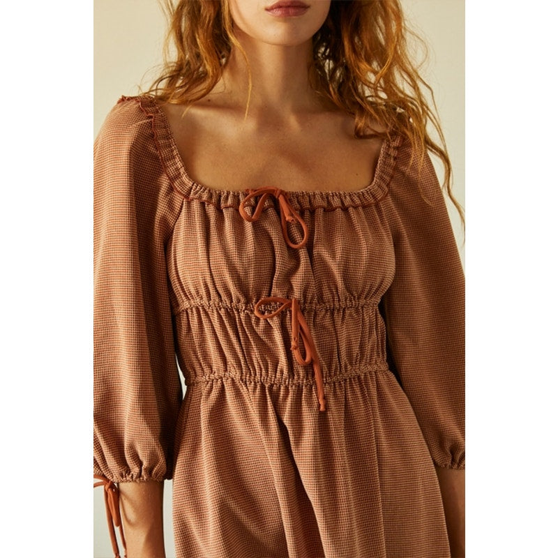 Jaylene Check Jacquard Midi Dress