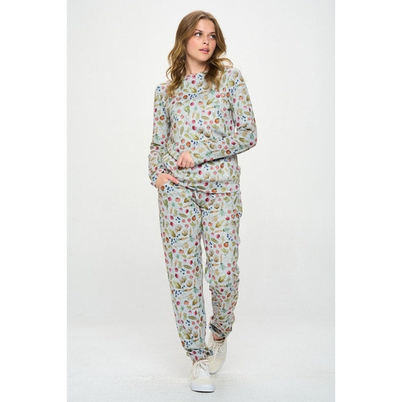 SM Wardrobe Vegetable Print Tie Waist Jogger Pants