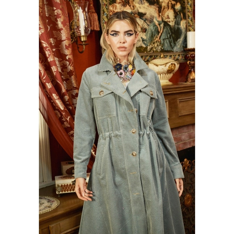 Aratta Slate Sweet November Corduroy Trench Coat