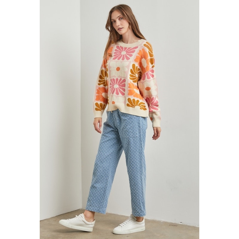 Floral Intarsia Sweater
