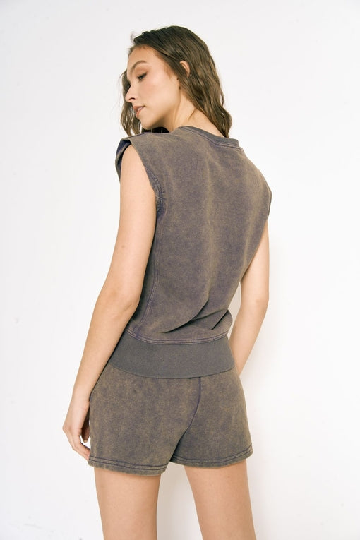 Washed Terry Lounge Set (Top & Shorts)