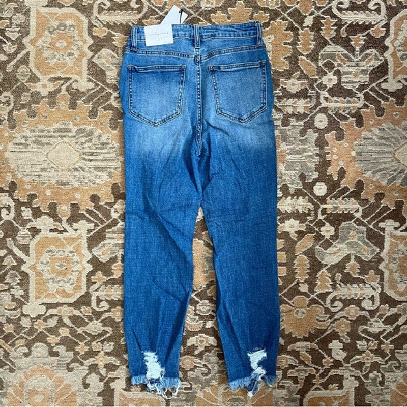Jelly Jeans High Rise Distressed Straight Denim Jeans