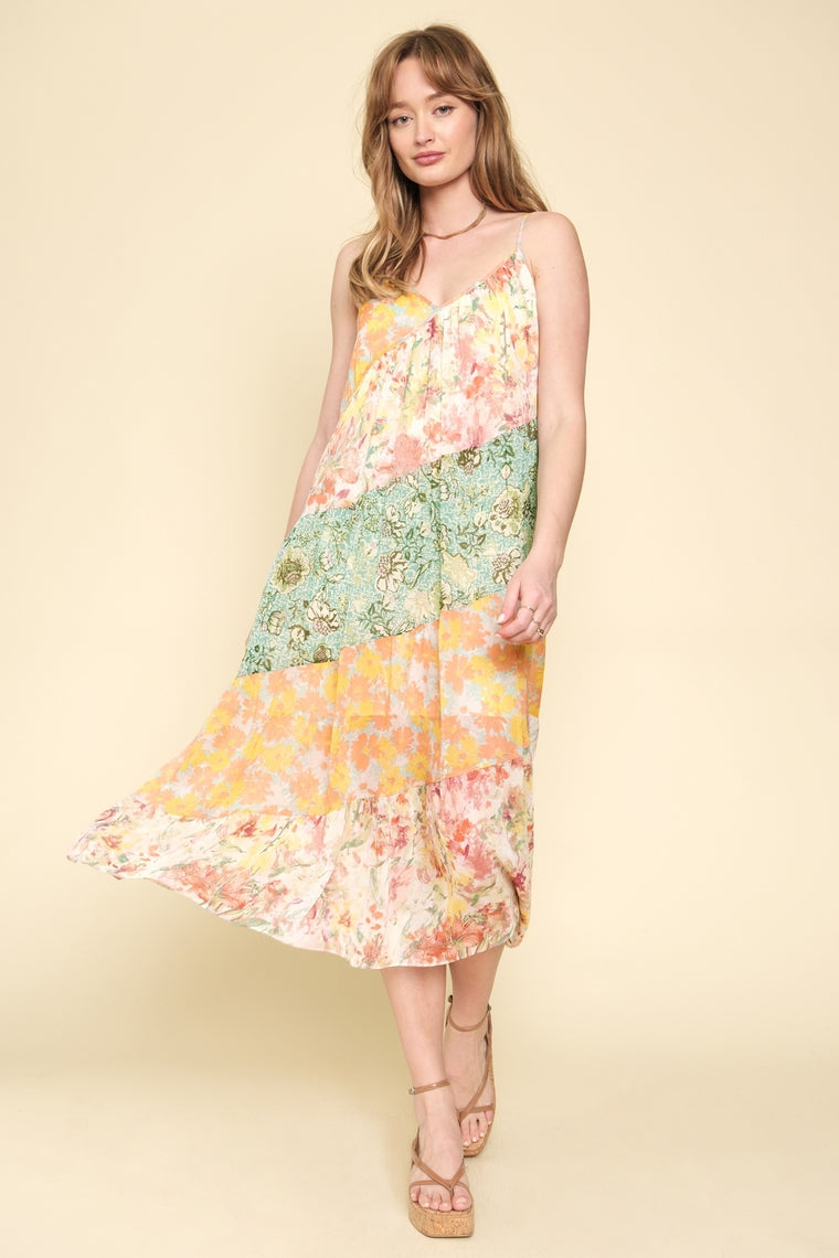 Mixed Print Maxi Dress in Floral Mix