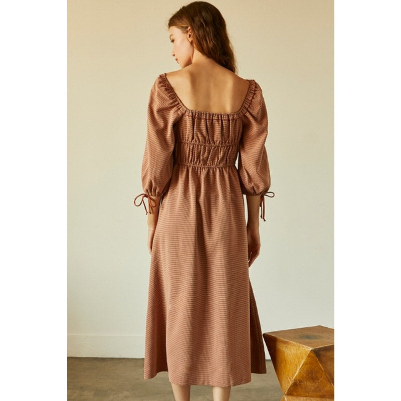 Jaylene Check Jacquard Midi Dress