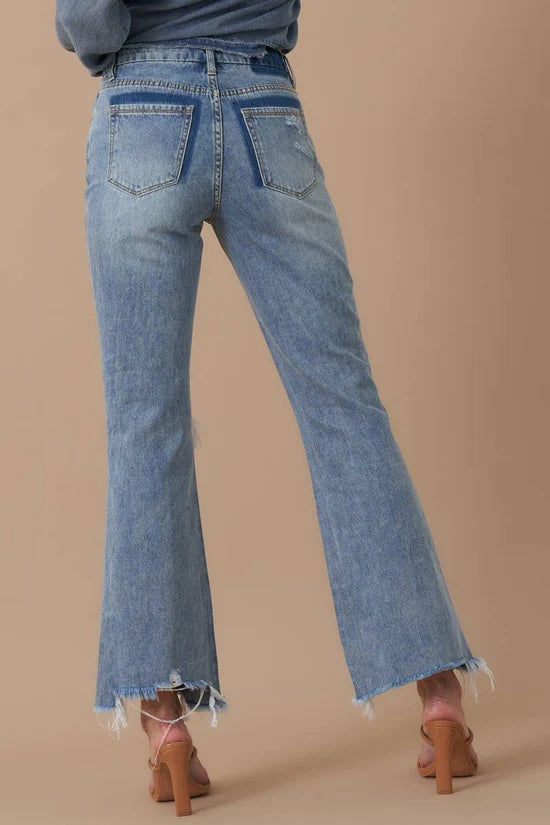 Insane Gene Mid-Rise Boyfriend Crop Flare Jeans