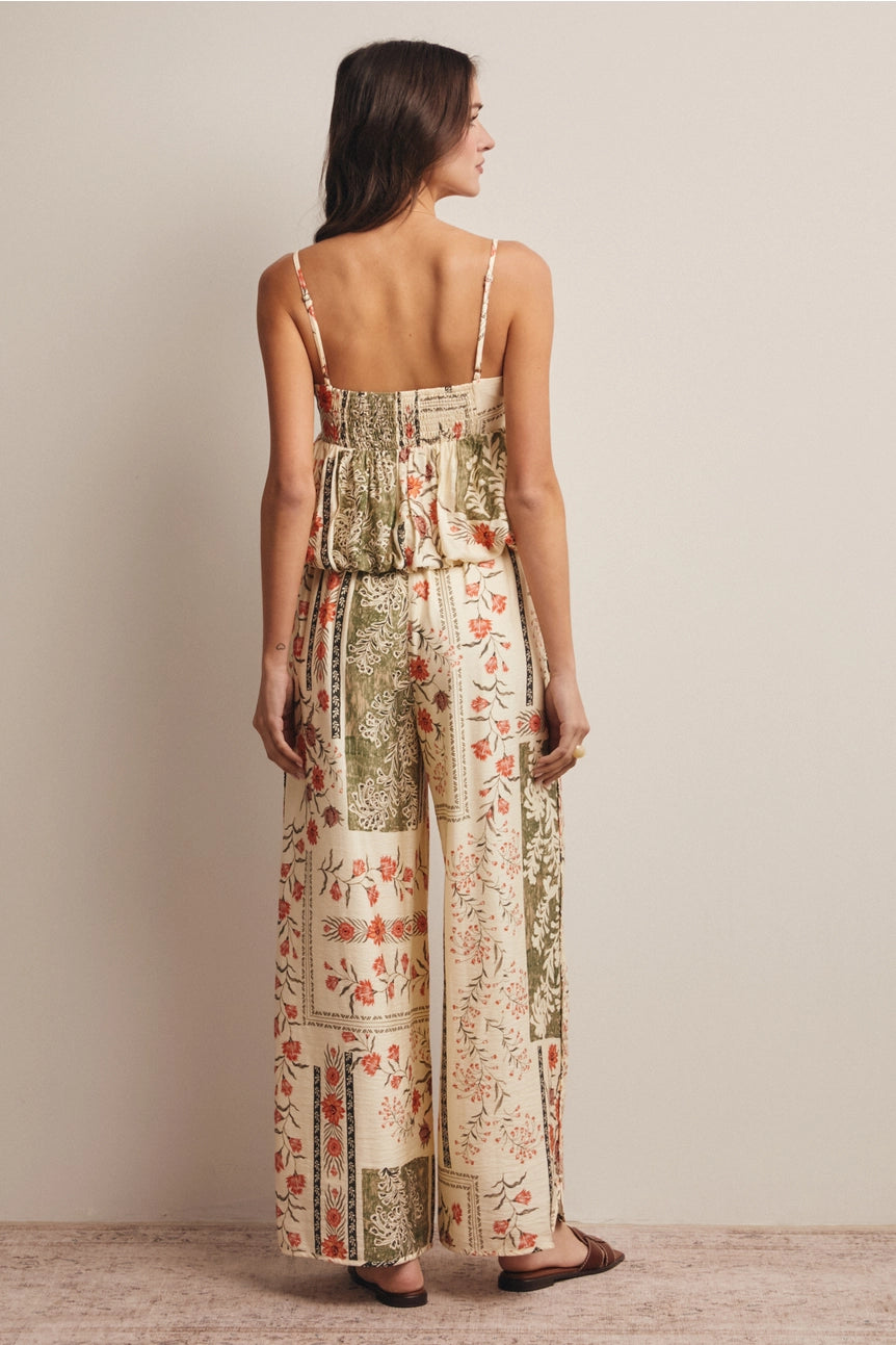 Patchwork Floral Wide-Leg Pants