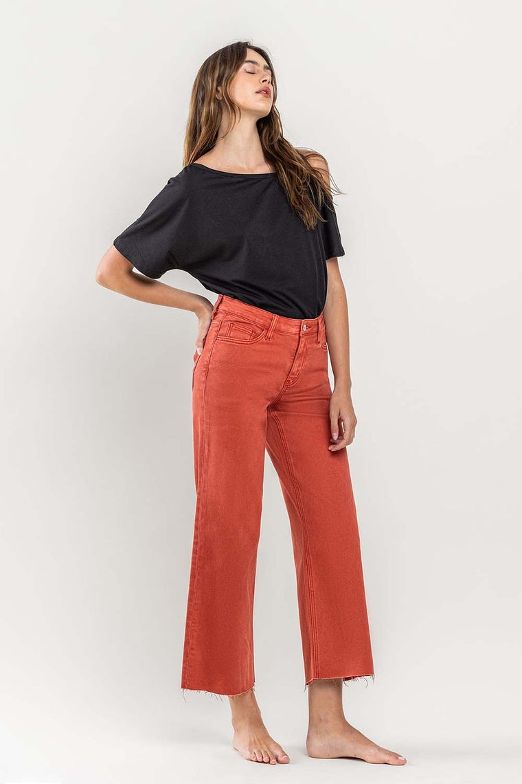 BOSSA NOVA High Rise Crop Wide Leg Jeans
