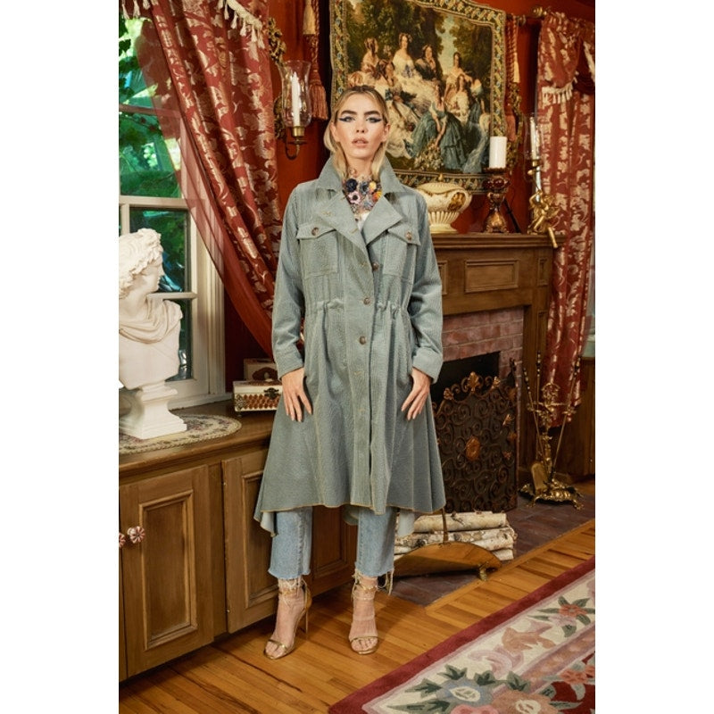 Aratta Slate Sweet November Corduroy Trench Coat