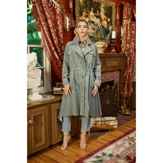 Aratta Slate Sweet November Corduroy Trench Coat