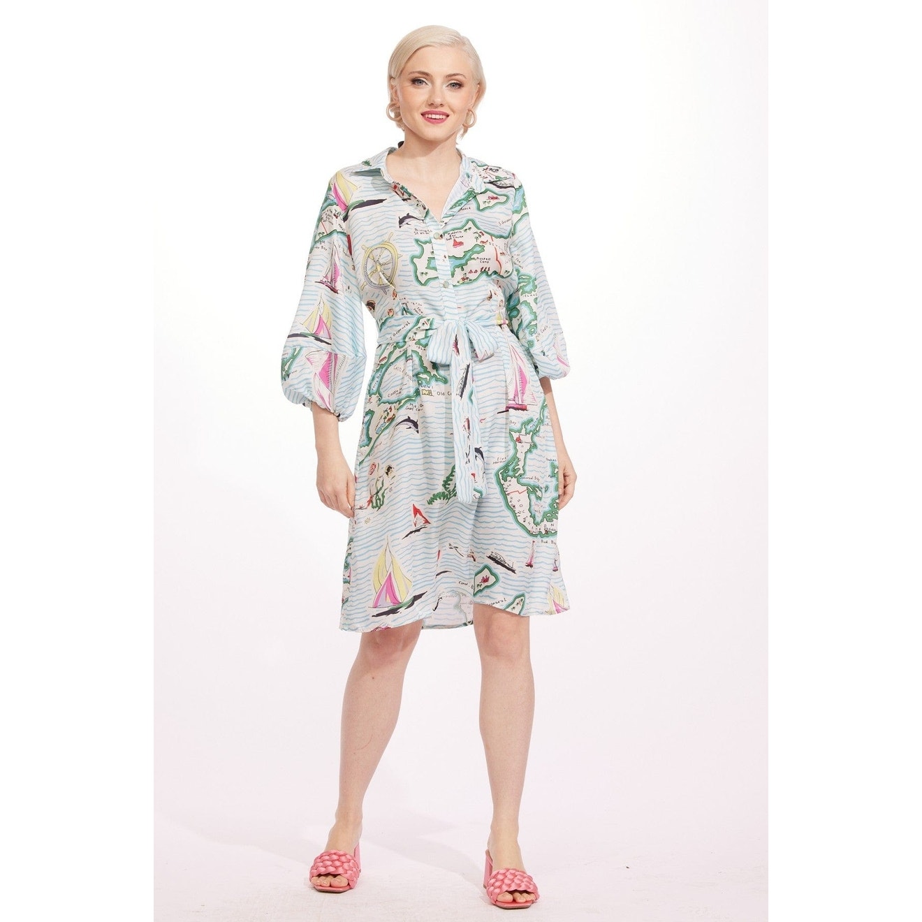 Eva Franco Harper Dress Sailboats