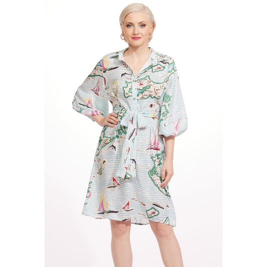 Eva Franco Harper Dress Sailboats