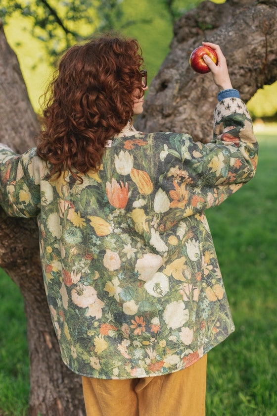 I Dream in Flowers Cozy Bees Fleece Cardigan Kimono Jacket One Size