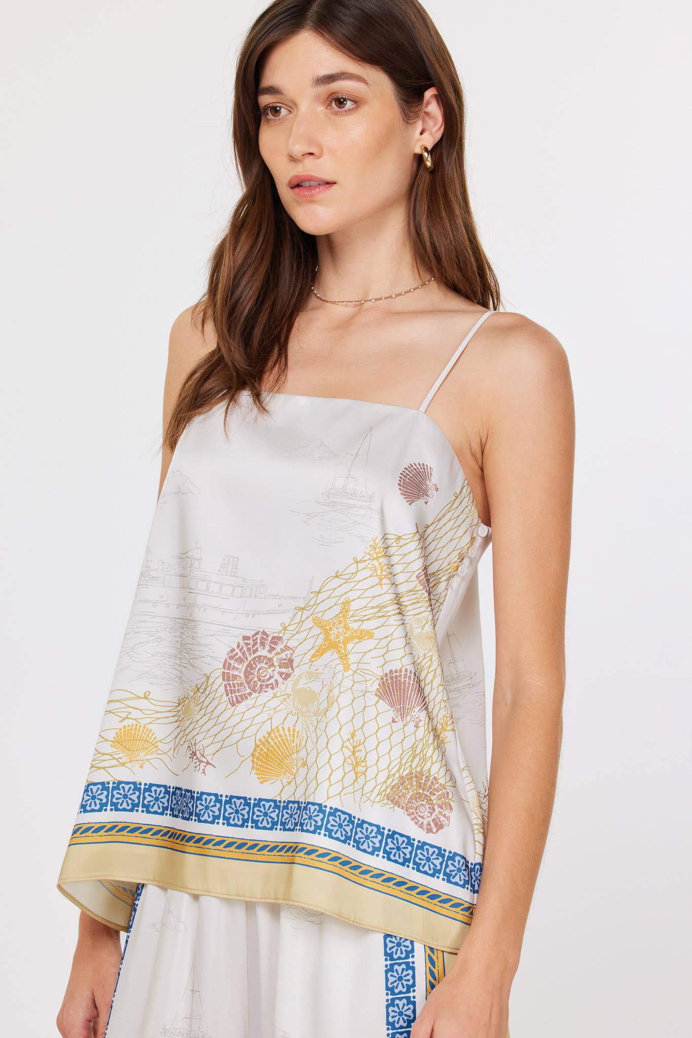 Coastal Scarf Printed Cami Top