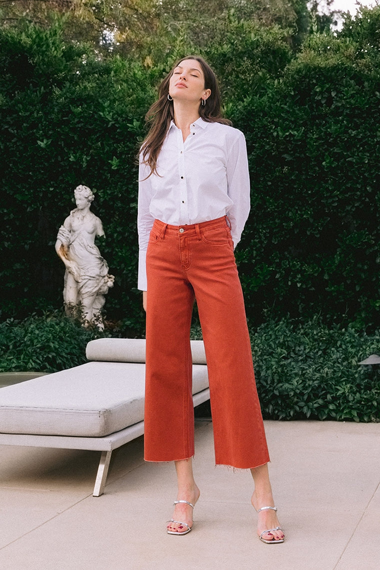 BOSSA NOVA High Rise Crop Wide Leg Jeans