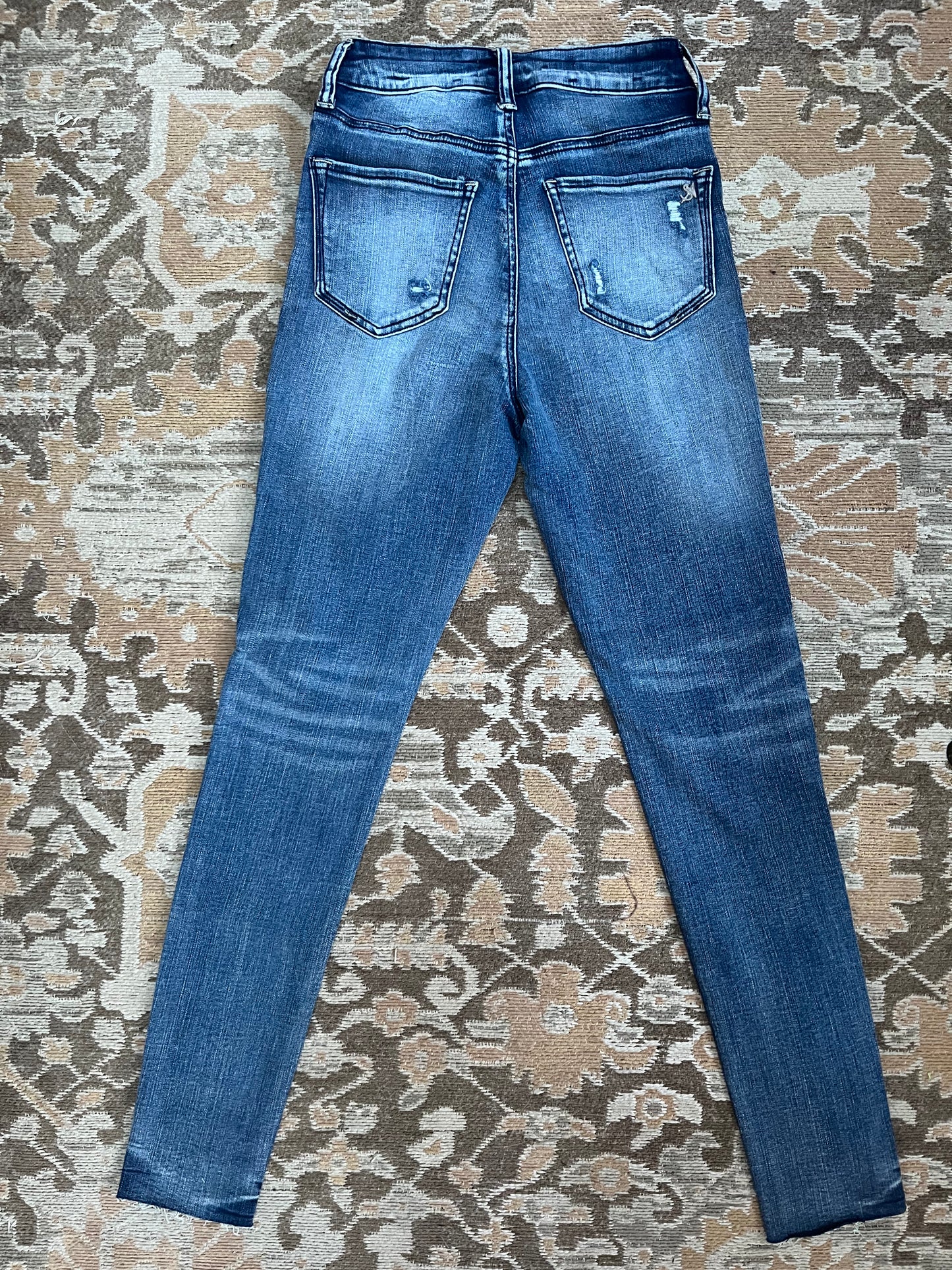 Padme High Rise Exposed Button Fly Skinny Jeans