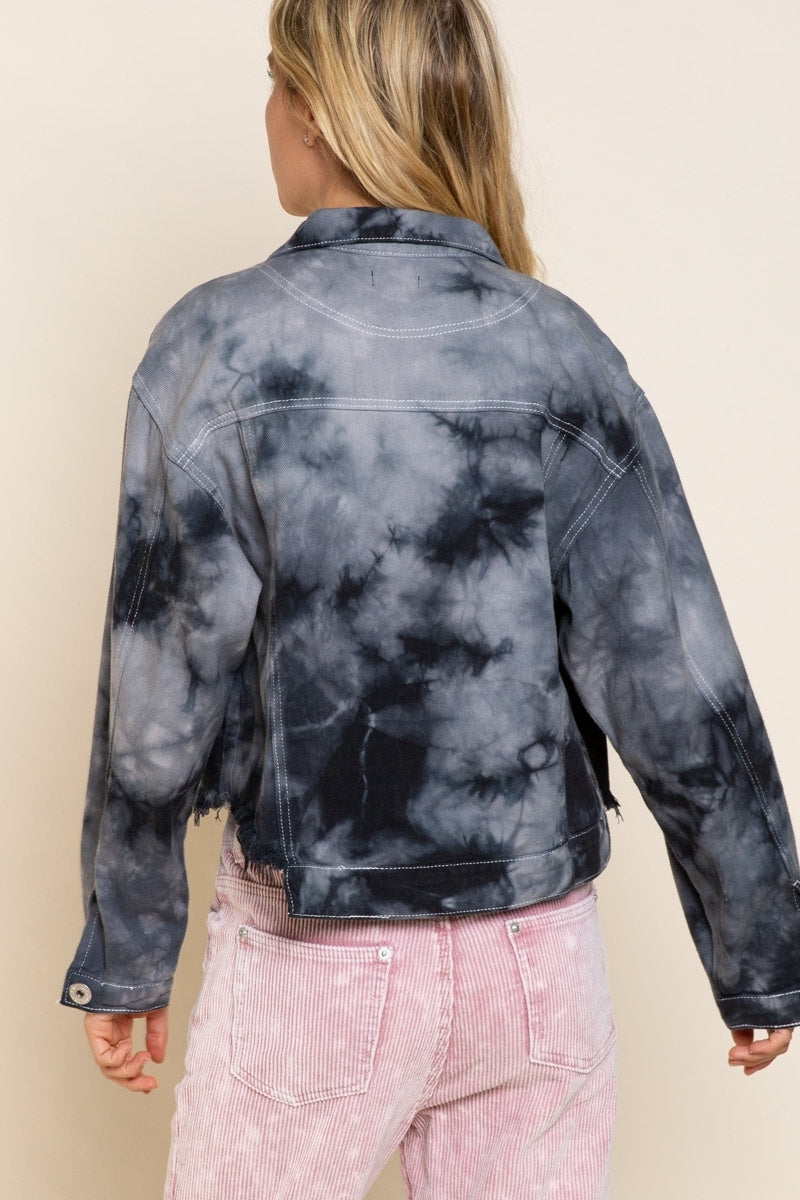 Ink Drop Hand Dip Dyed Terry Jacket - Wild Luxe Boutique