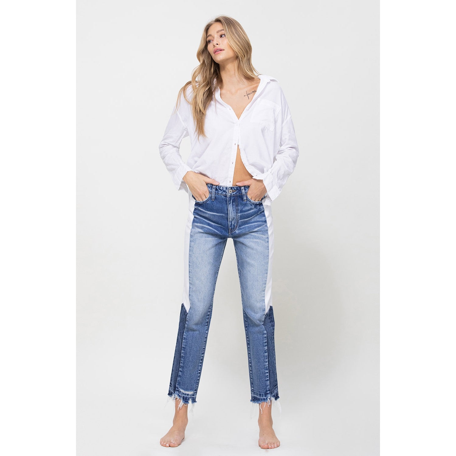 Quinn Super High Rise Crop Side Blocking Panel - Wild Luxe Boutique