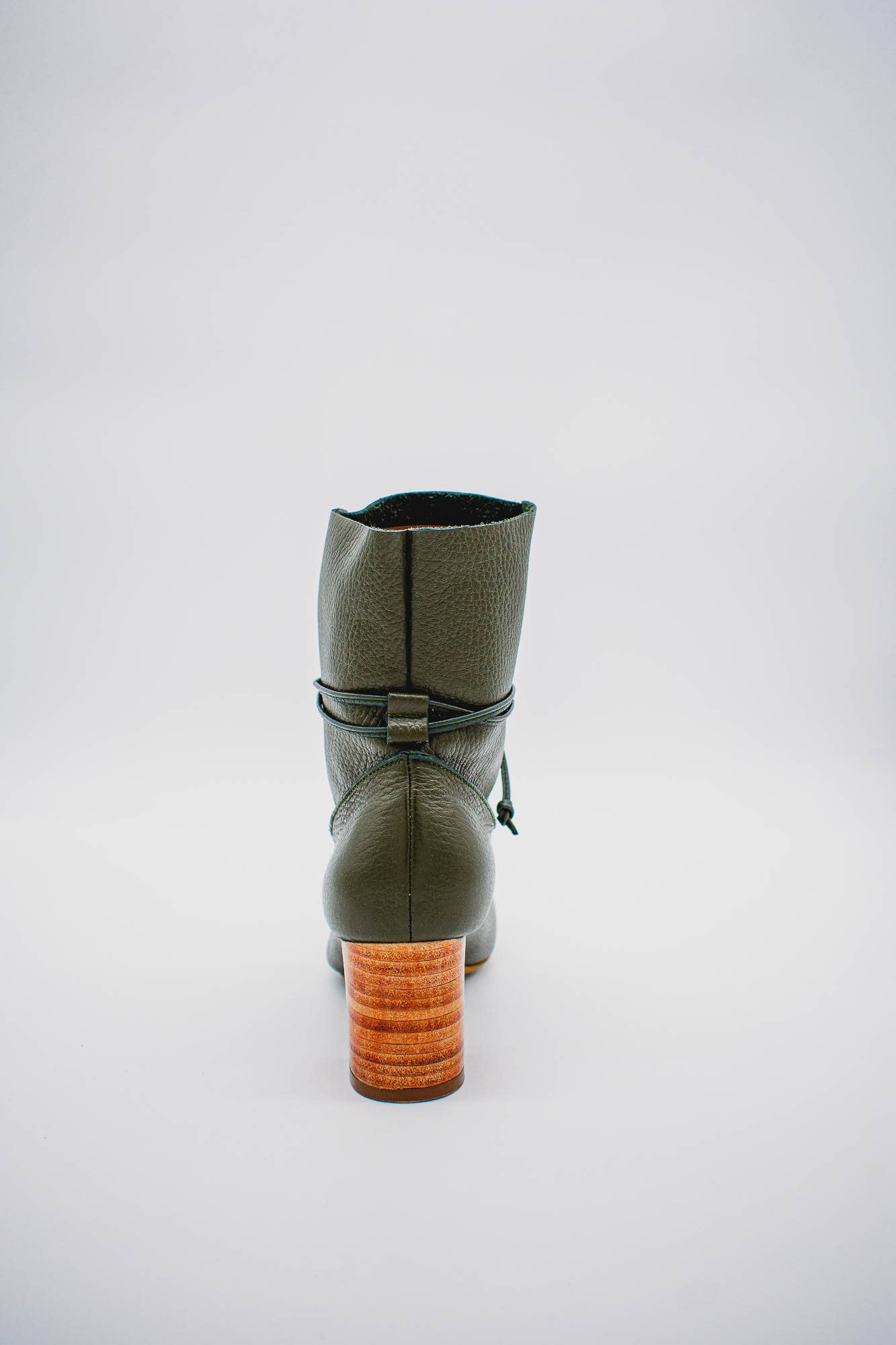 Awakening Olive Leather Ankle Boots