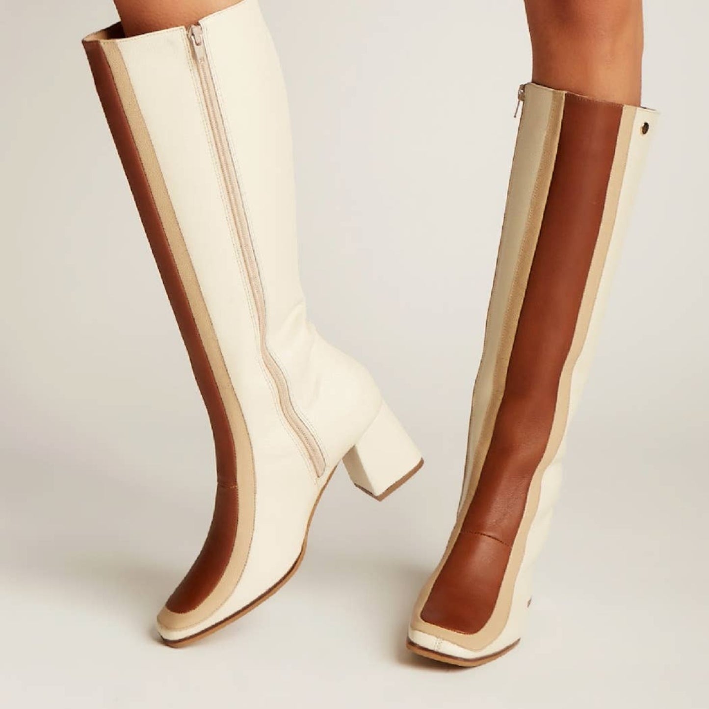 Bottes hautes en cuir Revival