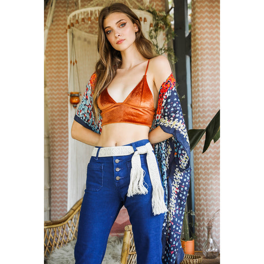 Velvet Longline Bralette - Wild Luxe Boutique