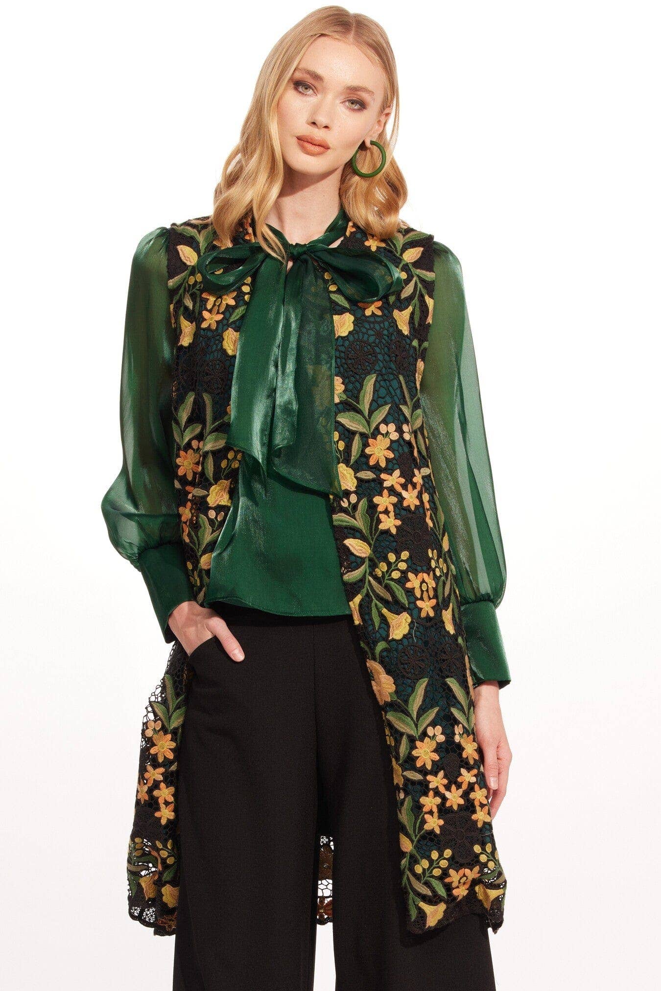 Eva Franco Verdi Vest - Harvest Bloom