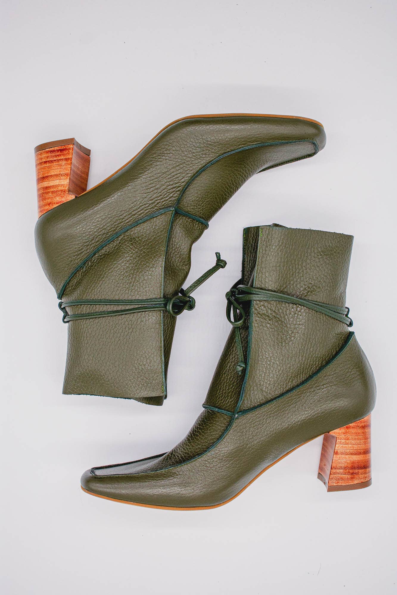 Awakening Olive Leather Ankle Boots