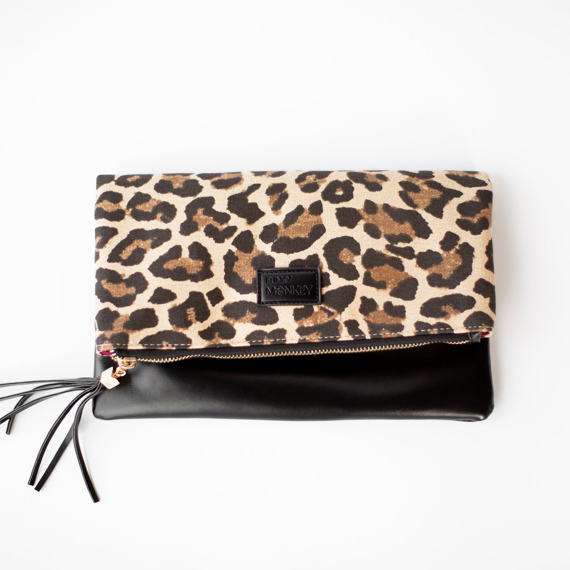 Fold Over Leopard Clutch - Wild Luxe Boutique